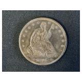 1853 Seated Liberty Half Dollar US Coin