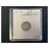 1862 United States Three Cent Silver Coin