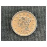 1848 United States Braided Hair Large Cent Coin