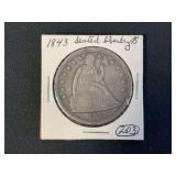 1843 Seated Liberty Silver Dollar