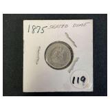 1875 Seated Liberty Dime