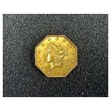 1854 California Gold Half Dollar Octagon Coin