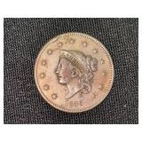 1836 Matron Head Modified One Cent Coin