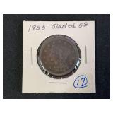 1855 One Cent Coin, Liberty Head
