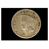 1854 US Indian Princess Head $3 Dollar Coin