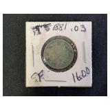 1881 Three Cent Nickel US Coin