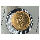 1868 Princess Head $1 Gold Type 3 Coin