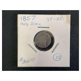 1857 Seated Liberty Half Dime US Coin