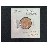 1862 Indian Head Cent Penny Coin