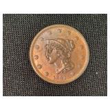 1841 Braided Hair Large Cent Coin