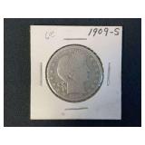 1909-S Barber Half Dollar US Coin