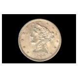 1900 US Liberty Head $5 Gold Coin