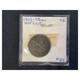 1804 United States Draped Bust Half Cent Coin