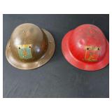 (2)-Marx Toys Child's Fighting Squadron Metal Helmets