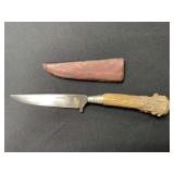 Schmid Antler Handle Boot/Dirk Knife w/Sheath