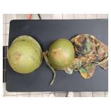 US Military Helmet w/Liner, Chinstrap, & Camo Cover