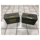 (2)-840 Cartridges 5.56MM 10 Round Clips Metal Ammo Cans
