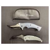 (2)-Steel River Lockback Folder Knives
