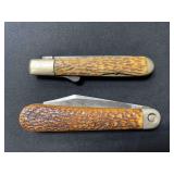 (2)-Vintage Bone Handled Folding Knives