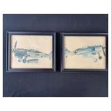 (2)-Framed German Airplane Prints