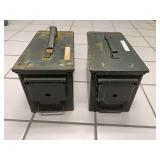 (2)-100 Cartridges Cal .50 Linked M9 Metal Ammo Cans