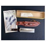 2003 A.G. Russell 1965 Camp Knife w/Sheath & Stone