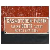 Deutz Gasmotoren-Fabrik Cast Sign