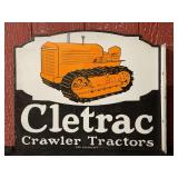 Cletrac Crawler Tractors Porcelain Flange Sign