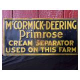 McCormick-Deering Primrose Cream Separator SST Sign