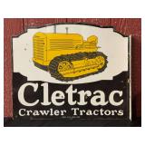 Cletrac Crawler Tractors Porcelain Flange Sign
