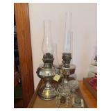 Group of Assorted Oil Lamps and Accessories