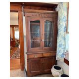 Oak Display Cabinet with Glass Doors
