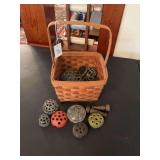 Assorted Flower Frogs and Basket