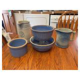 Group of Stoneware Pitchers and Bowls