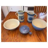 Lot of Stoneware Bowls and Pitchers