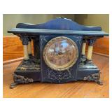 Seth Thomas Column Clock, Adamantine Case, c.1880