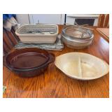 Mixed Kitchenware Lot: Pie Dishes, Casserole Dishes, and Electric Grill