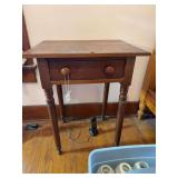 Wood Side Table with Drawer
