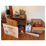 Sewing Machine with Cabinet, Craft Supplies, and Sewing Notions
