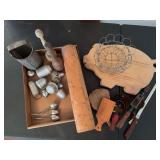 Assorted Wooden Kitchen Utensils and Accessories