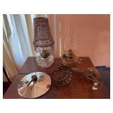 Assorted Oil Lamps and Lamp Components