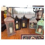 (5) Assorted Decorative Metal and Glass Lanterns