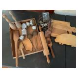 Assorted Wooden Kitchen Utensils and Accessories