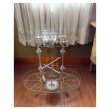 Metal Two-Tier Stand with Jewelry Display and Organizer