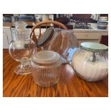Assorted Clear Glass Storage Jars - Four Pieces