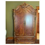 Wood Veneer Armoire with Drawers