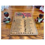 Black Americana Salt and Pepper Shakers with Grocery List Board