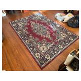 5'x7' Area Rug & 2 Matching Throw Rugs with Floral Medallion Design