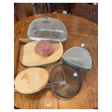 Assorted Kitchenalia: Bread Boards and Food Dome Collection