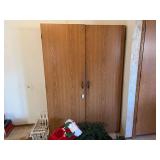 Wooden Storage Cabinet with Interior Shelves